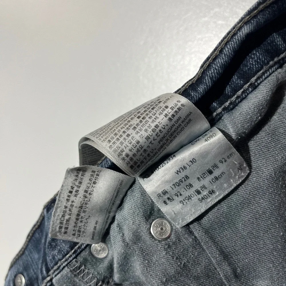 Levi's 505 Straight Leg Dark Washed‎ Blue Denim Jeans Men's Size 36X30